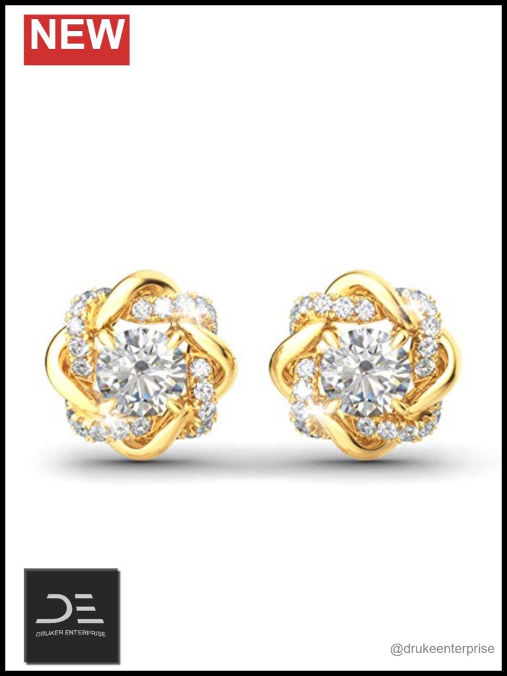 Rose Gold Plated Sterling Silver Cushion Cut CZ Stud Earrings for Women